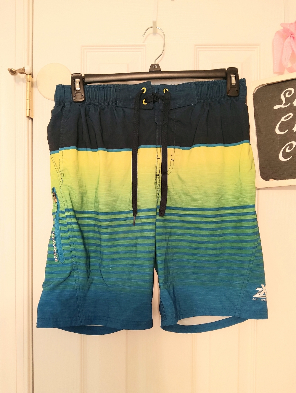 Men's Gradient Blue-Green Swim Trunks - Performance Boardshorts